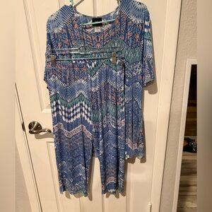 New Jostar colorful Women's 2 piece slinky Capri Set Sz L